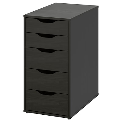 ALEX Drawer unit, black-brown, 14 1/8x27 1/2 "