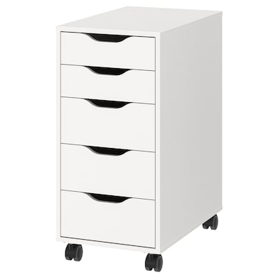 ALEX Drawer unit on casters, white/black, 14 1/8x29 7/8 "