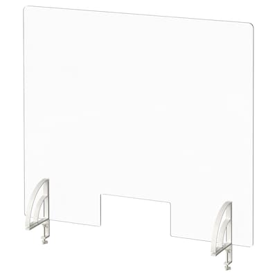ANFALLSZON Screen for desk, clear/white, 30x26 "