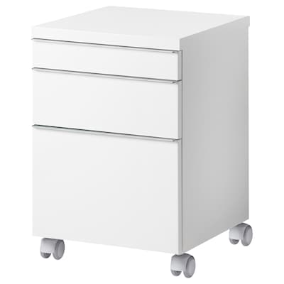 BESTÅ BURS Drawer unit on casters, high gloss white, 15 3/4x15 3/4 "