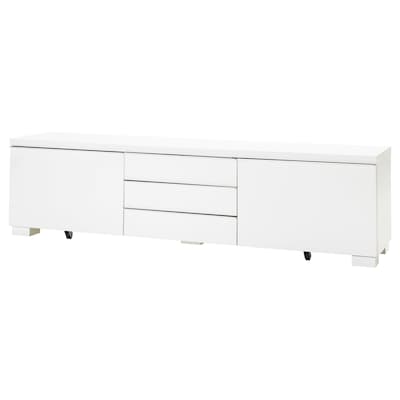 BESTÅ BURS TV unit, high gloss white, 70 7/8x16 1/8x19 1/4 "