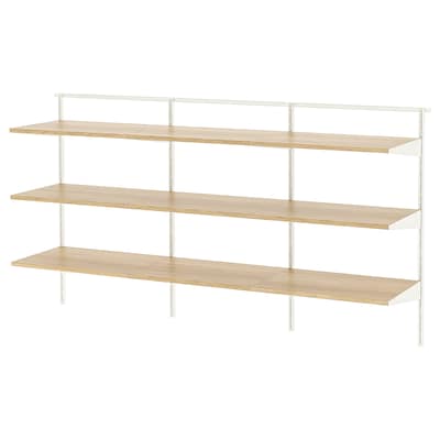 BOAXEL Shelving unit, white/oak, 73 3/4x15 3/4x39 5/8 "