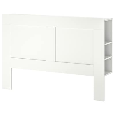 BRIMNES Headboard with storage compartment, white, King