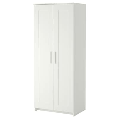 BRIMNES Wardrobe with 2 doors, white, 30 3/4x74 3/4 "