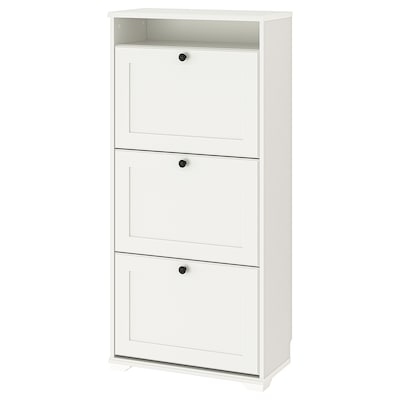 BRUSALI Shoe cabinet with 3 compartments, white, 24x11 3/4x51 1/8 "