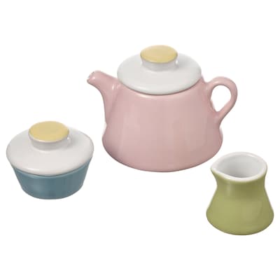 DUKTIG 3-piece tea playset, mixed colors