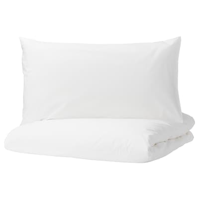 DVALA Duvet cover and pillowcase(s), white, Full/Queen (Double/Queen)
