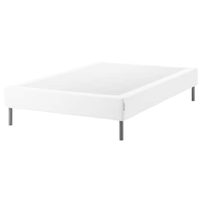 ESPEVÄR Slatted mattress base with legs, white, Queen