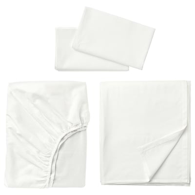 FÄRGMÅRA Sheet set, white, Queen