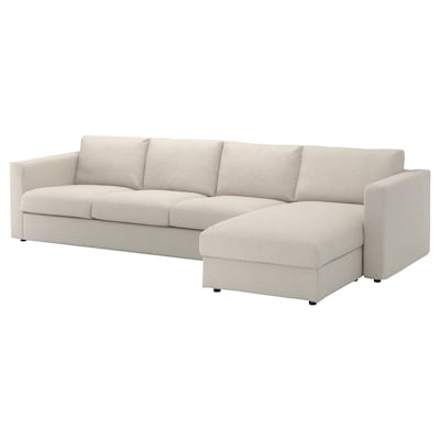 FINNALA Sectional, 4-seat, with chaise/Gunnared beige
