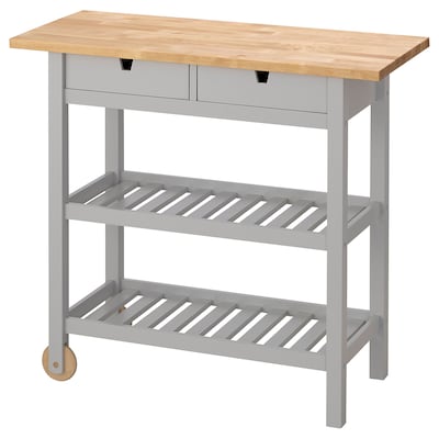 FÖRHÖJA Kitchen cart, birch/gray, 39 3/8x16 7/8 "