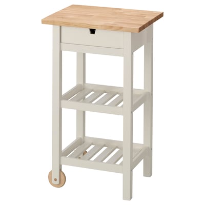 FÖRHÖJA Kitchen cart, birch/white, 19 5/8x16 7/8 "