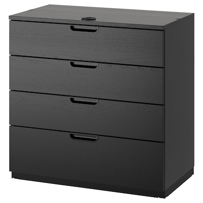 GALANT Drawer unit, black stained ash veneer, 31 1/2x31 1/2 "