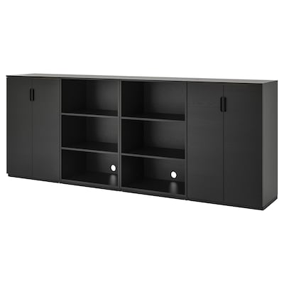 GALANT Storage combination, black stained ash veneer, 126x47 1/4 "