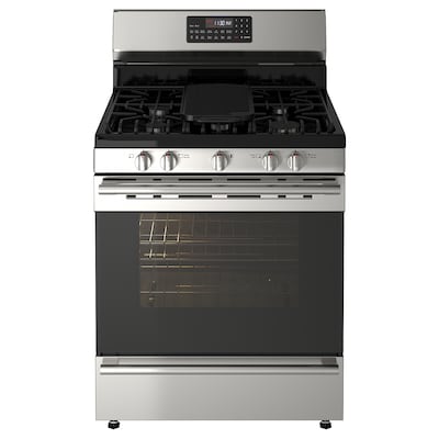 GRUNDLÄGGA Range with gas cooktop, Stainless steel