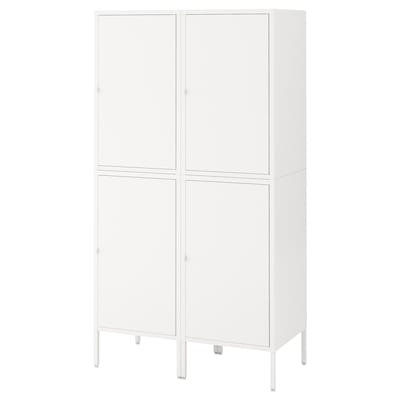 HÄLLAN Storage combination with doors, white, 35 3/8x18 1/2x65 3/4 "