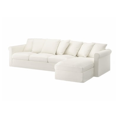 HÄRLANDA Sectional, 4-seat, with chaise/Inseros white