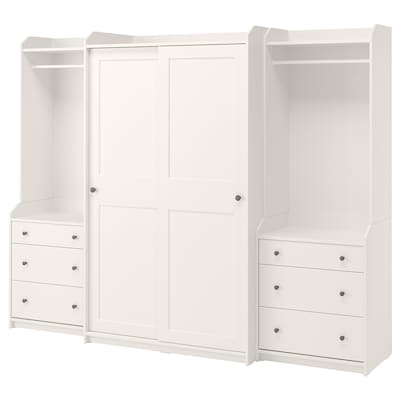 HAUGA Wardrobe combination, white, 101 5/8x21 5/8x78 3/8 "