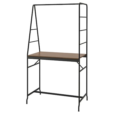 HÅVERUD Table with storage ladder, black