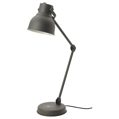 HEKTAR Work lamp w/charging+LED bulb, dark gray