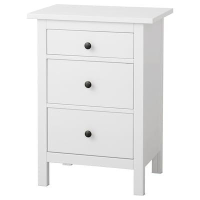 HEMNES 3-drawer chest, white stain, 22 7/8x31 1/8 "