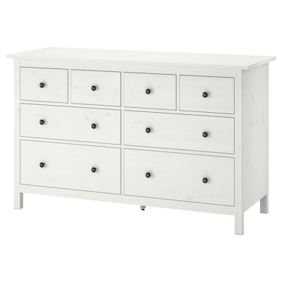 HEMNES 8-drawer dresser, white stain, 63x37 3/4 "