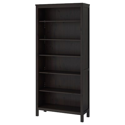 HEMNES Bookcase, black-brown, 35 3/8x77 1/2 "