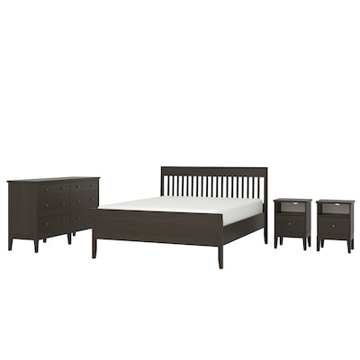 IDANÄS Bedroom furniture, set of 4, dark brown, Full