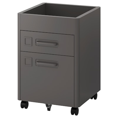 IDÅSEN Drawer unit with smart lock, dark gray, 16 1/2x24 "