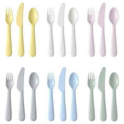 KALAS 18-piece flatware set, mixed colors