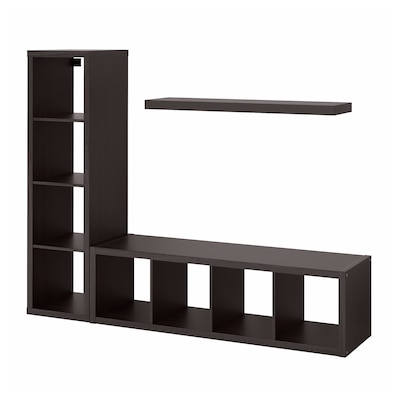 KALLAX / LACK Storage combination with shelf, black-brown, 74 3/8x15 3/8x57 7/8 "