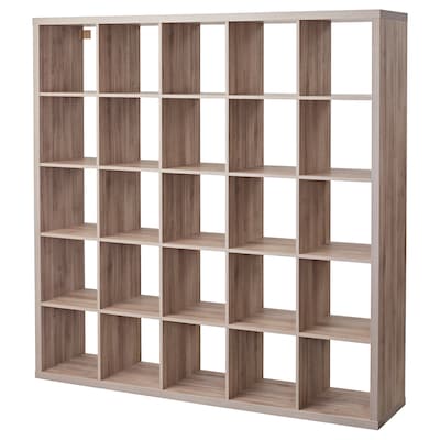 KALLAX Shelf unit, walnut effect light gray, 71 5/8x71 5/8 "