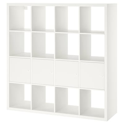 KALLAX Shelf unit with 4 inserts, white, 57 7/8x57 7/8 "