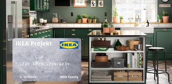 Kitchen and image of the IKEA Projekt card