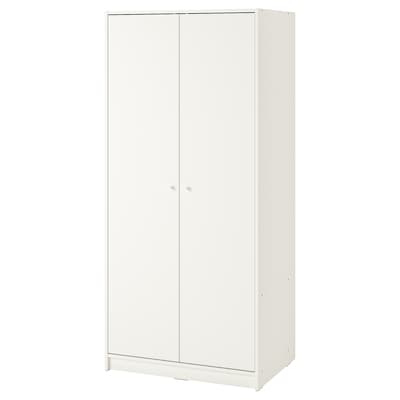 KLEPPSTAD Wardrobe with 2 doors, white, 31 1/4x69 1/4 "