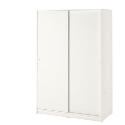 KLEPPSTAD Wardrobe with sliding doors, white, 46 1/8x69 1/4 "
