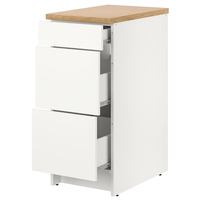 KNOXHULT Base cabinet with drawers, white, 15x24x36 "