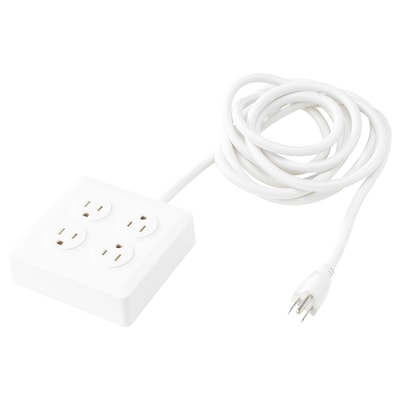 KOPPLA 4 outlet power strip, grounded/white, 9 ' 10 "