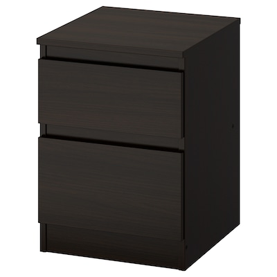 KULLEN 2-drawer chest, black-brown, 13 3/4x19 1/4 "