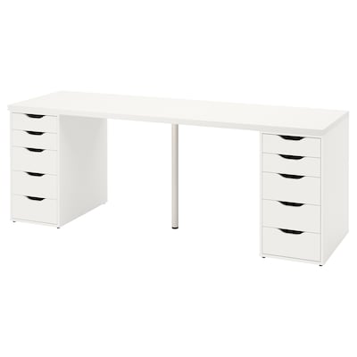 LAGKAPTEN / ALEX Desk, white, 78 3/4x23 5/8 "