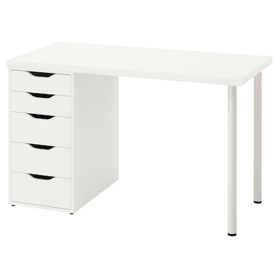 LAGKAPTEN / ALEX Desk, white, 47 1/4x23 5/8 "