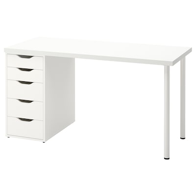 LAGKAPTEN / ALEX Desk, white, 55 1/8x23 5/8 "
