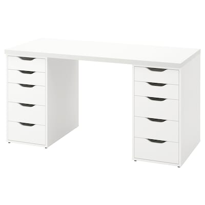 LAGKAPTEN / ALEX Desk, white, 55 1/8x23 5/8 "