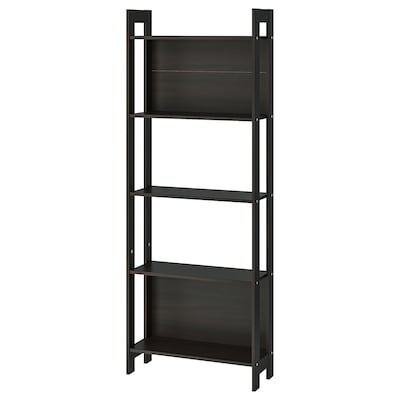 LAIVA Bookcase, black-brown, 24 3/8x65 "