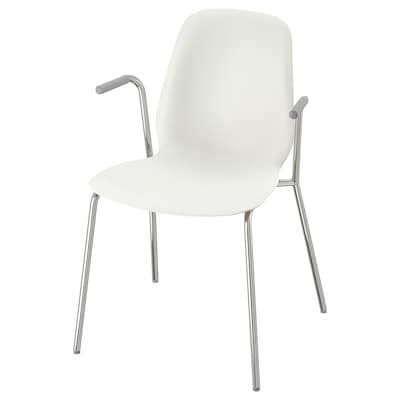 LEIFARNE Armchair, white/Dietmar chrome plated