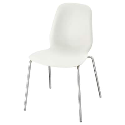 LEIFARNE Chair, white/Broringe chrome plated