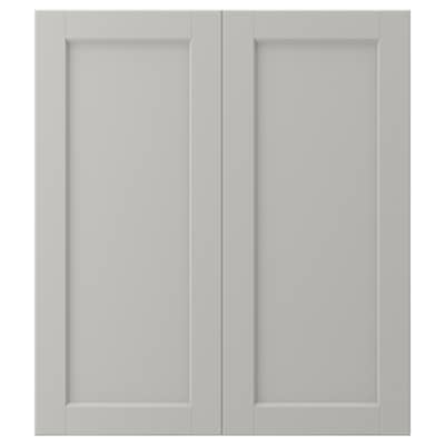 LERHYTTAN 2-p door/corner base cabinet set, light gray, 13x30 "