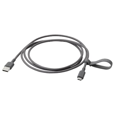 LILLHULT USB-A to USB-C, dark gray, 4 ' 11 "