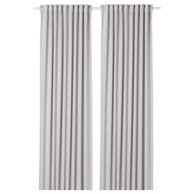 MAJGULL Room darkening curtains, 1 pair, light gray, 57x98 "