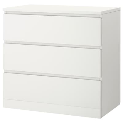 MALM 3-drawer chest, white, 31 1/2x30 3/4 "